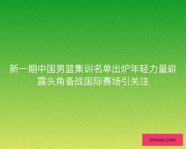 新一期中国男篮集训名单出炉年轻力量崭露头角备战国际赛场引关注