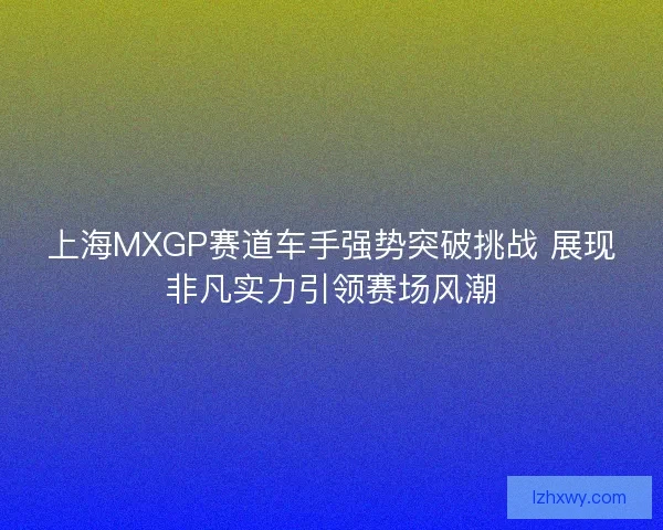 上海MXGP赛道车手强势突破挑战 展现非凡实力引领赛场风潮