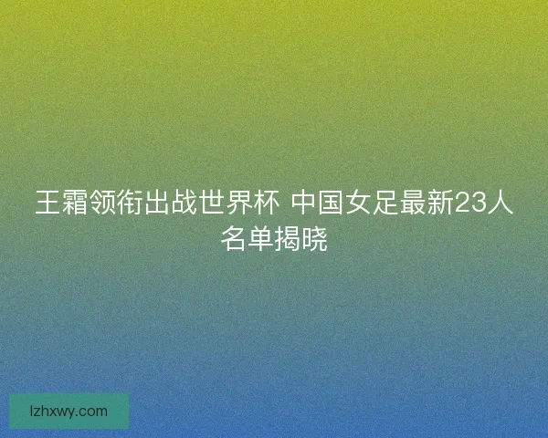 王霜领衔出战世界杯 中国女足最新23人名单揭晓